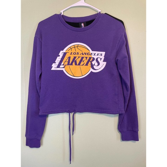 NBA Sweaters - Womens Lakers crop top pullover sweatshirt
